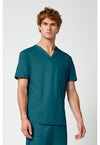 Caribbean Blue - Cherokee Cherokee WW Revolution Men's Scrub Top - Right Side View
