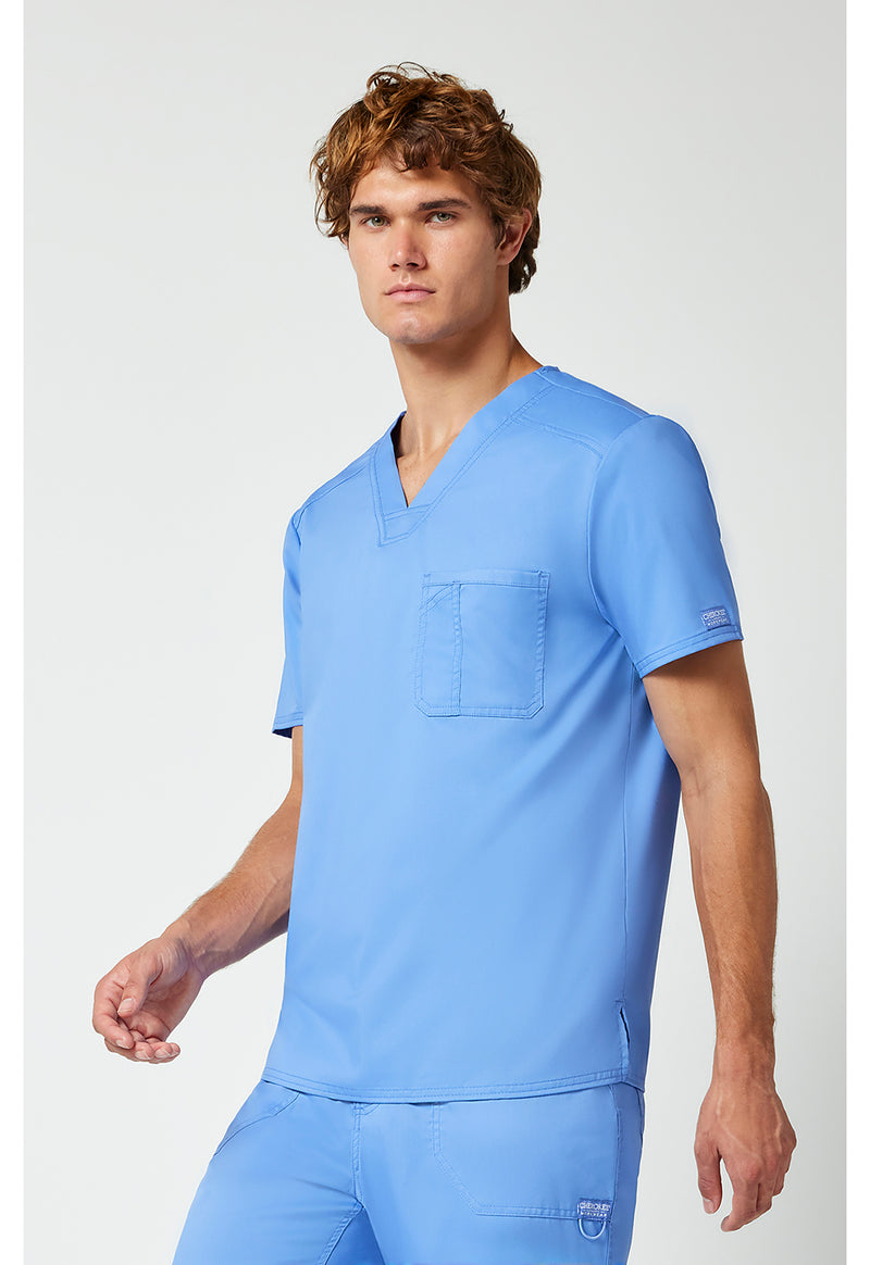 Ciel Blue - Cherokee Cherokee WW Revolution Men's Scrub Top - Left Side View