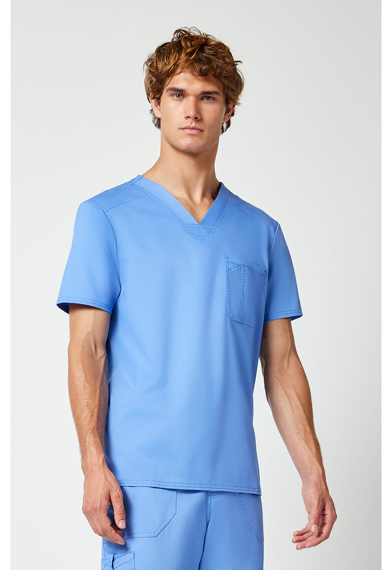 Ciel Blue - Cherokee Cherokee WW Revolution Men's Scrub Top - Right Side View