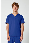 Galaxy Blue - Cherokee WW Revolution Men's Scrub Top - Front View