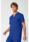 Galaxy Blue - Cherokee Cherokee WW Revolution Men's Scrub Top - Left Side View