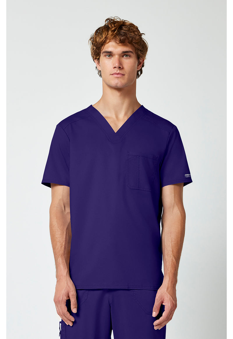 Grape - Cherokee WW Revolution Men's Scrub Top - Front View