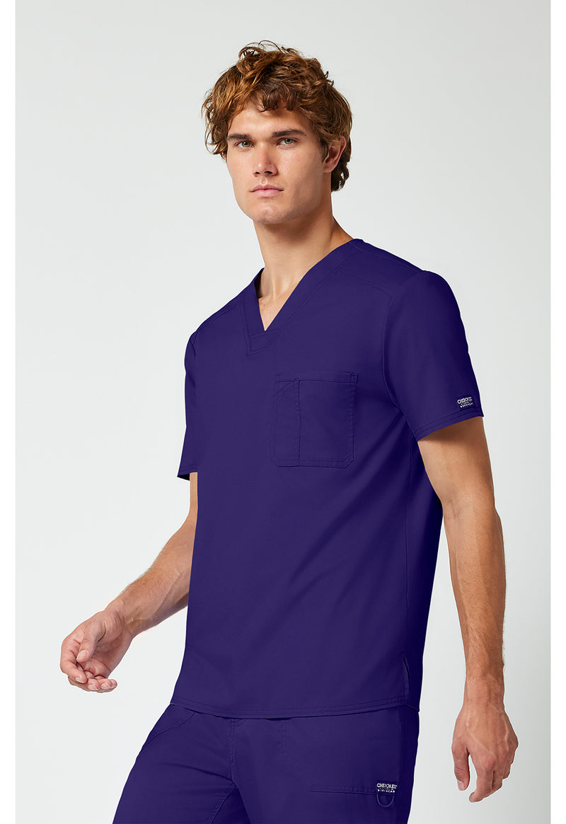 Grape - Cherokee Cherokee WW Revolution Men's Scrub Top - Left Side View