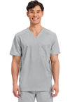Grey - Cherokee WW Revolution Men's Scrub Top - Front View