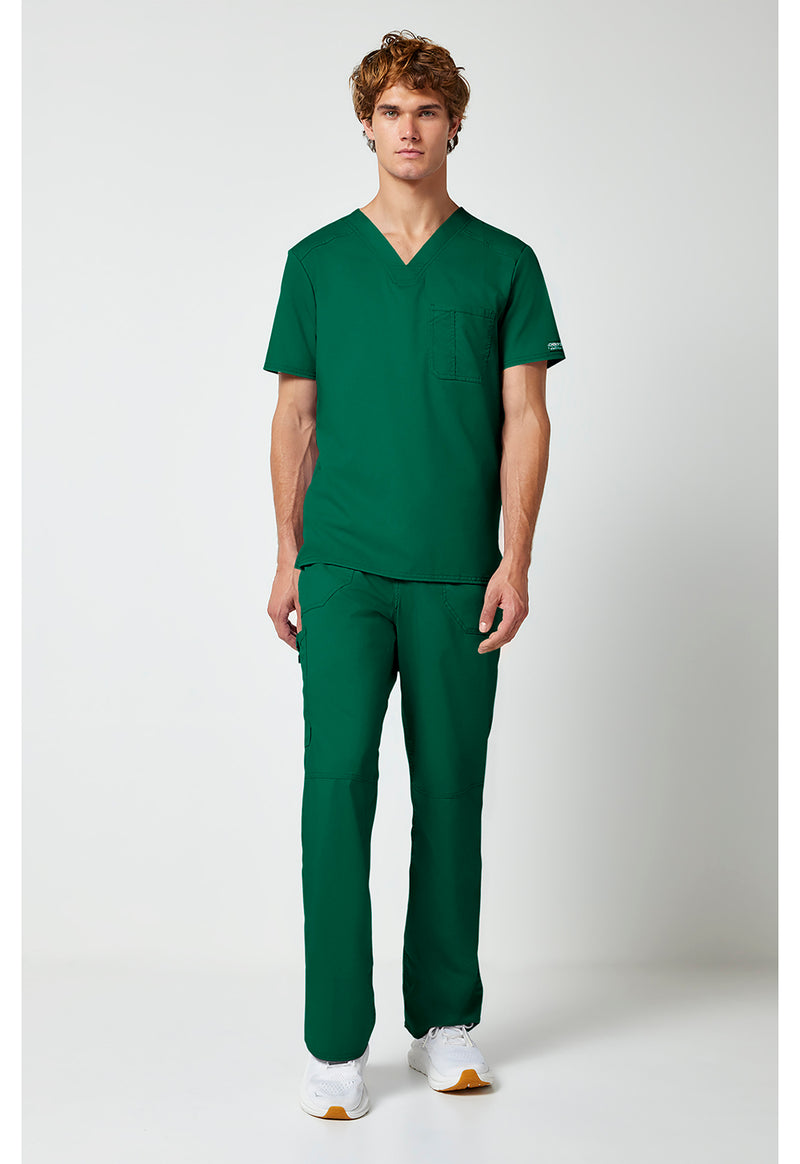 Hunter Green - Cherokee Cherokee WW Revolution Men's Scrub Top - Detail 1 View