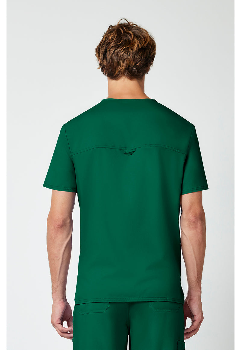 Hunter Green - Cherokee WW Revolution Men's Scrub Top - Back View