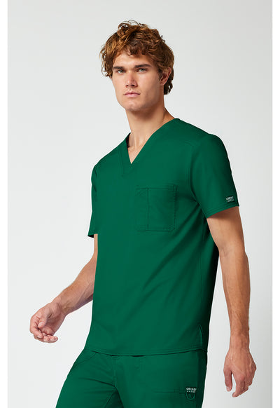 Haut d'uniforme médical à col en V, à rentrer, pour homme