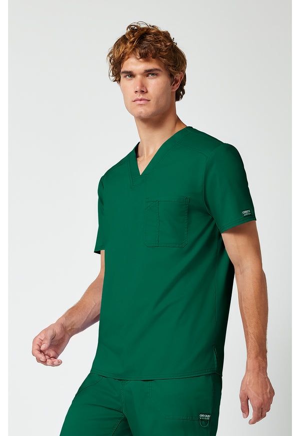 Haut d'uniforme médical à col en V, à rentrer, pour homme