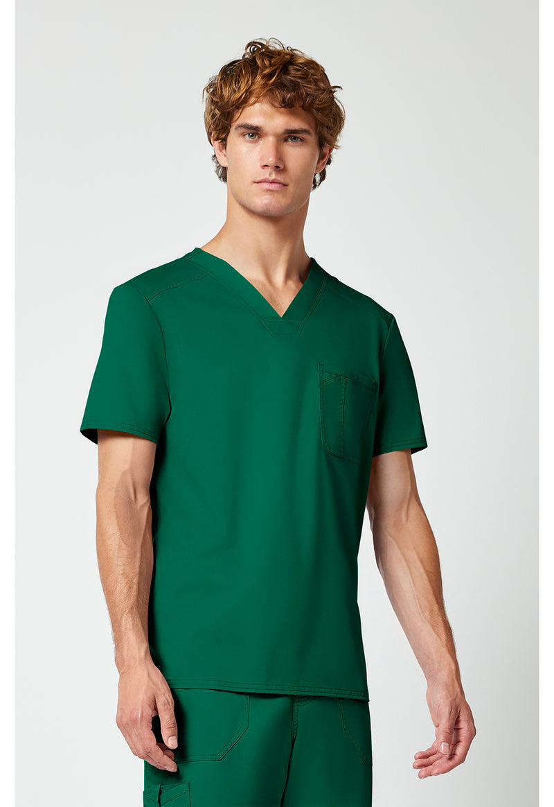 Hunter Green - Cherokee Cherokee WW Revolution Men's Scrub Top - Right Side View