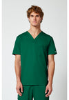 Hunter Green - Cherokee WW Revolution Men's Scrub Top - Front View