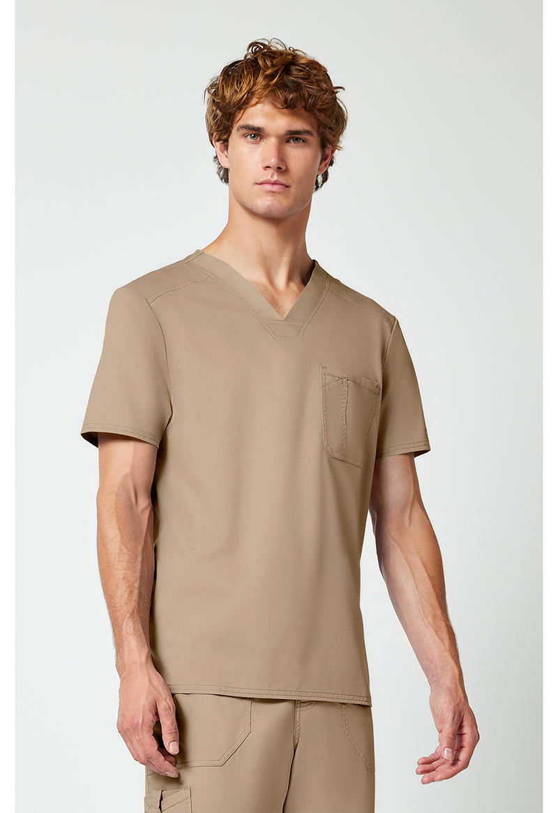 Khaki - Cherokee Cherokee WW Revolution Men's Scrub Top - Right Side View