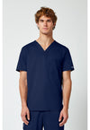 Navy - Cherokee WW Revolution Men's Scrub Top - Front View