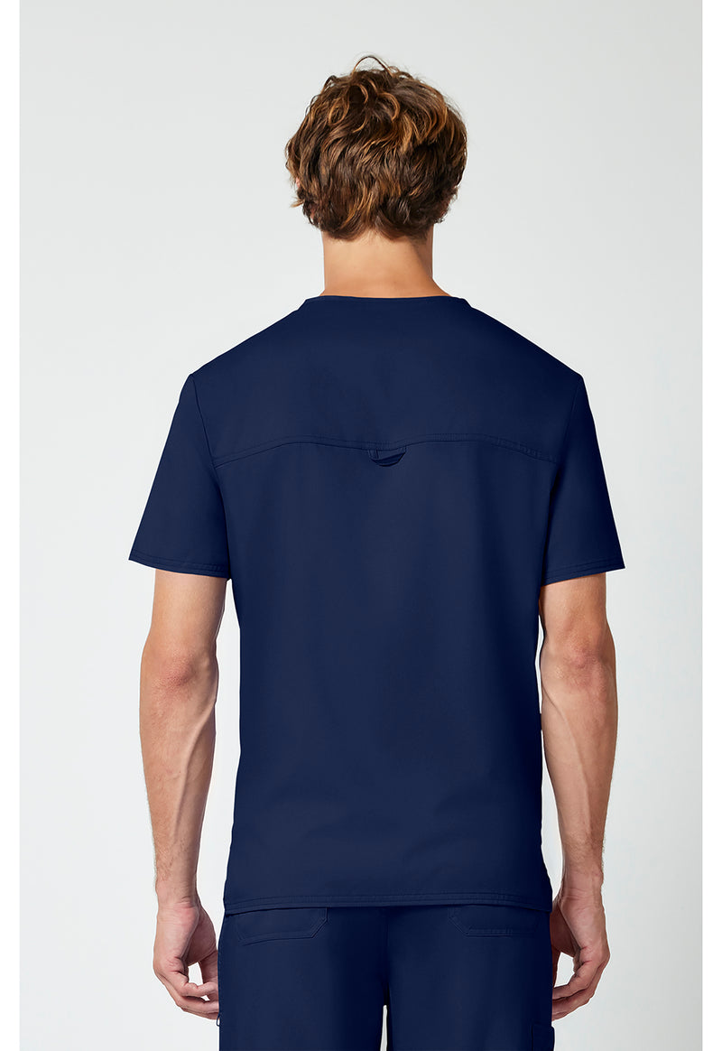 Navy - Cherokee WW Revolution Men's Scrub Top - Back View
