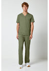 Olive - Cherokee Cherokee WW Revolution Men's Scrub Top - Detail 1 View