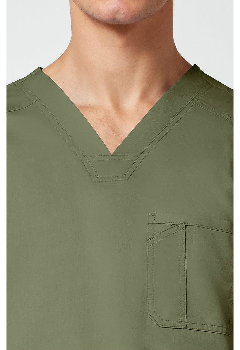 Olive - Cherokee Cherokee WW Revolution Men's Scrub Top - Detail 2 View