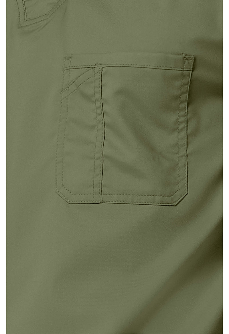 Olive - Cherokee Cherokee WW Revolution Men's Scrub Top - Detail 4 View