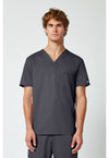 Pewter - Cherokee WW Revolution Men's Scrub Top - Front View