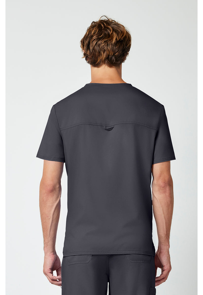 Pewter - Cherokee WW Revolution Men's Scrub Top - Back View