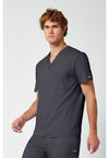 Pewter - Cherokee Cherokee WW Revolution Men's Scrub Top - Left Side View