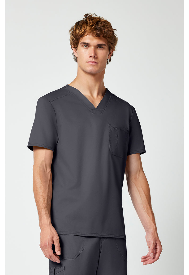 Pewter - Cherokee Cherokee WW Revolution Men's Scrub Top - Right Side View