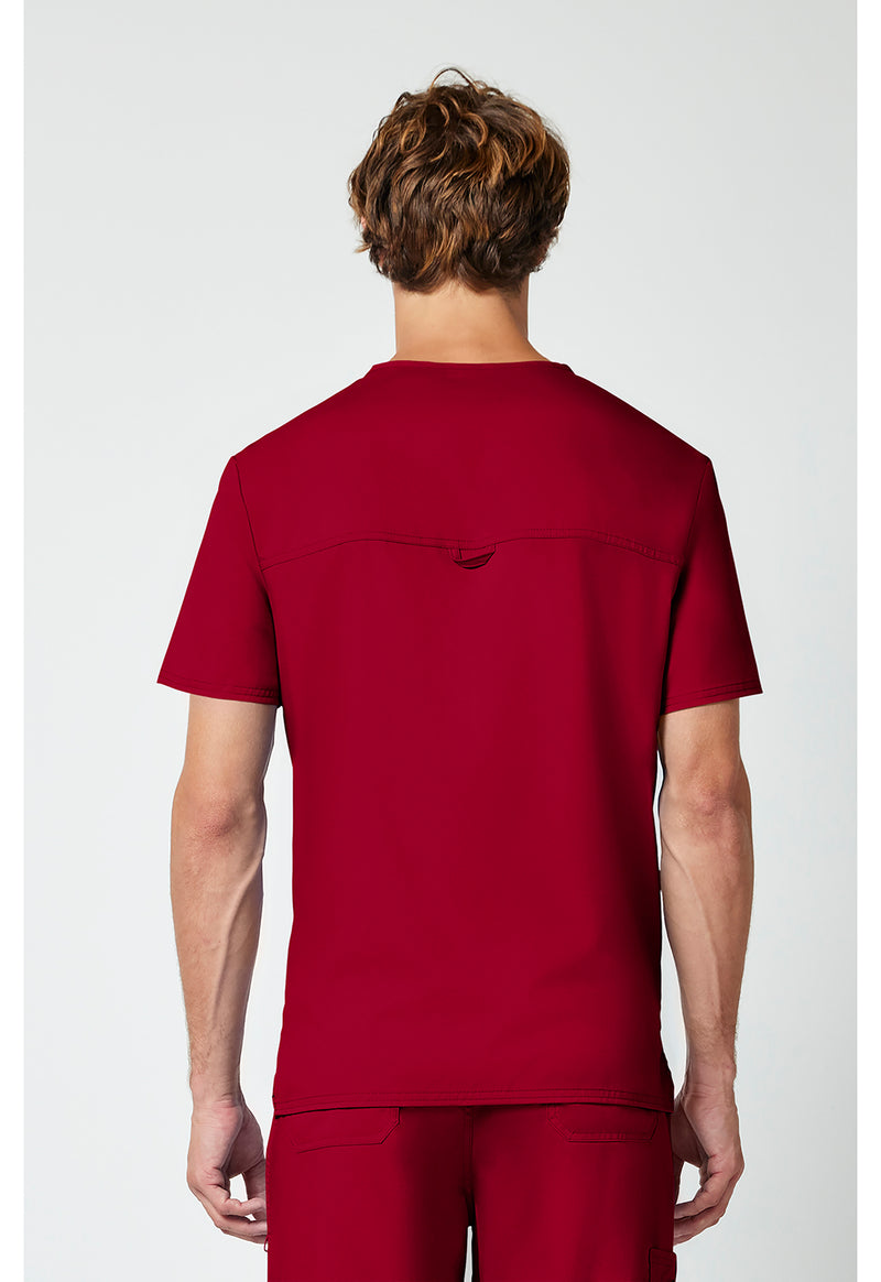 Red - Cherokee WW Revolution Men's Scrub Top - Back View