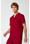 Red - Cherokee Cherokee WW Revolution Men's Scrub Top - Left Side View