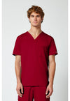 Red - Cherokee WW Revolution Men's Scrub Top - Front View