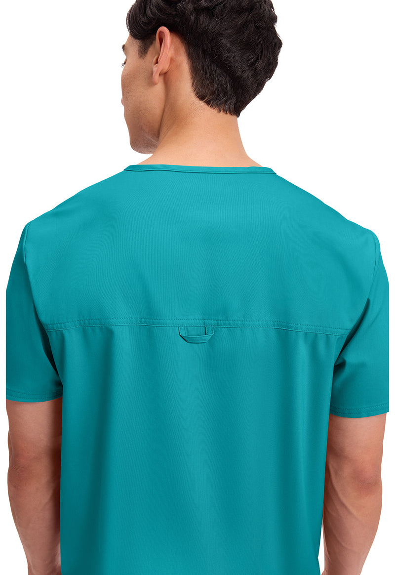 Teal Blue - Cherokee Cherokee WW Revolution Men's Scrub Top - Detail 2 View