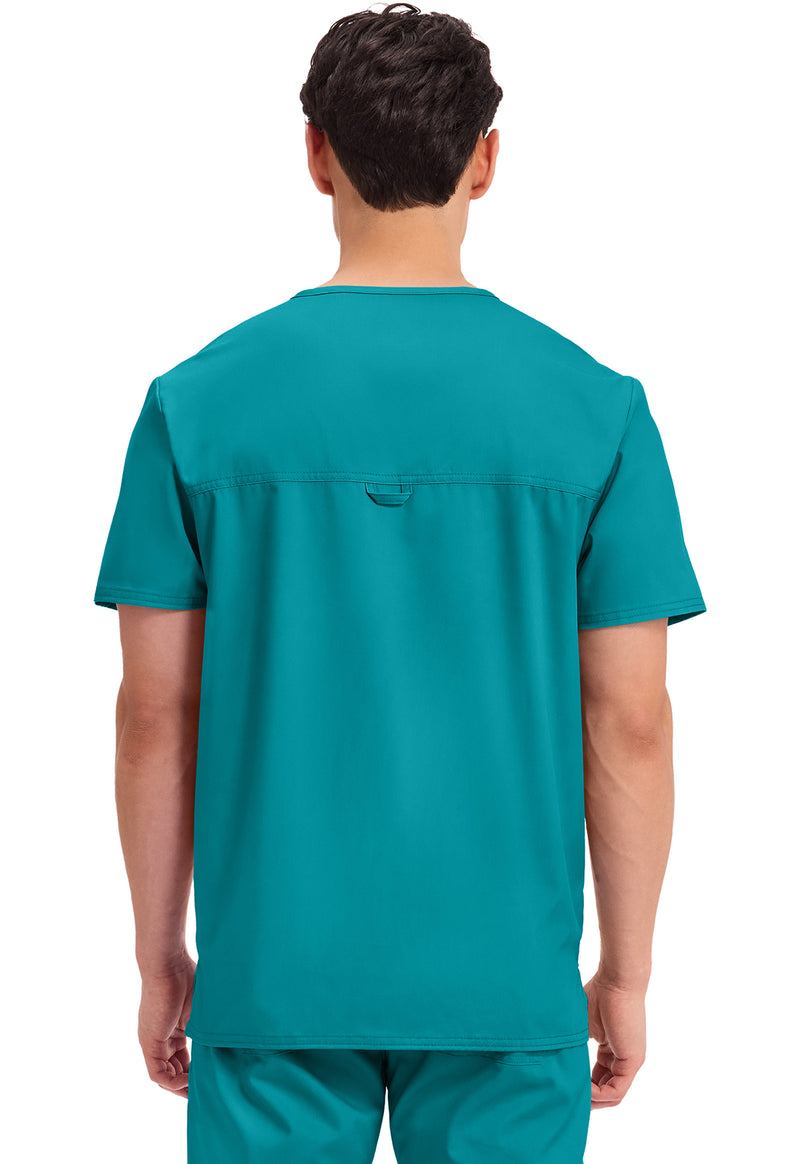 Teal Blue - Cherokee WW Revolution Men's Scrub Top - Back View