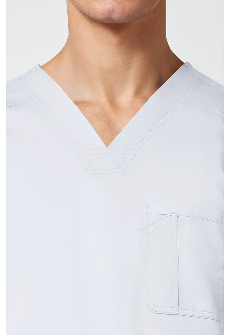 White - Cherokee Cherokee WW Revolution Men's Scrub Top - Detail 2 View