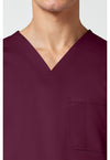 Wine - Cherokee Cherokee WW Revolution Men's Scrub Top - Detail 2 View