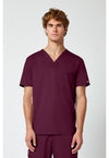 Wine - Cherokee WW Revolution Men's Scrub Top - Front View