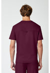 Wine - Cherokee WW Revolution Men's Scrub Top - Back View