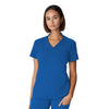 Royal Blue - White Cross V-Tess Unisex 2-Pocket V-Neck Scrub Top - Front View