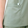 Seagrass - Landau ProFlex Women's 3 Pocket V-Neck Rib-Knit Scrub Top for Nursing
