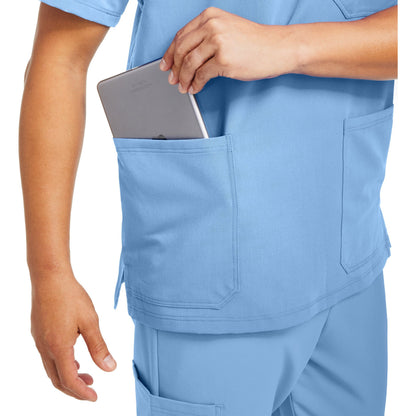 White Cross V-Tess Men's 3-Pocket V-Neck Scrub Top