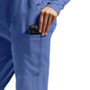 Electric Purple - White Cross Jogger Scrub Pant - Detail View