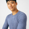 Heather Navy - Landau Forward Men's Long Sleeve Crew Neck Underscrub Tee for Nursing