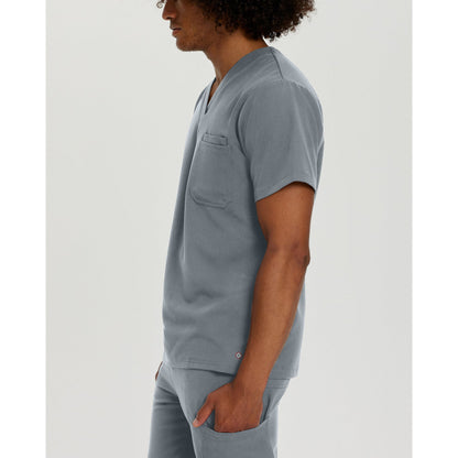 White Cross V-Tess Men's 2-Pocket V-Neck Scrub Top