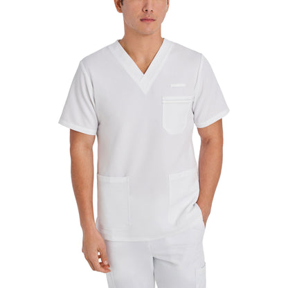 White Cross V-Tess Men's 3-Pocket V-Neck Scrub Top