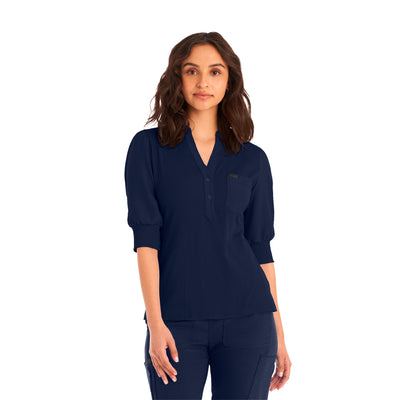 Forward Women's 3 Pocket Rib Knit Collar Scrub Top