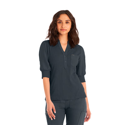 Forward Women's 3 Pocket Rib Knit Collar Scrub Top