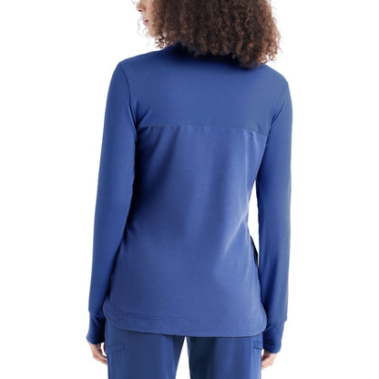 White Cross CRFT Women's 3-Pocket Quarter-Zip Mock Neck Pullover Scrub Top Sale