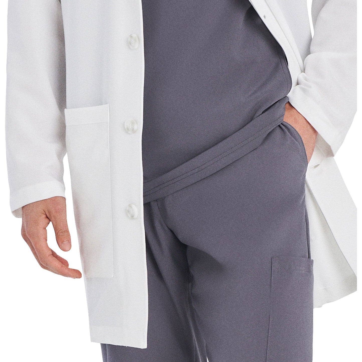 White Cross V-Tess Men's 5-Pocket Full-Length Tablet White Coat