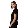 Black - White Cross V-Tess Unisex 2-Pocket V-Neck Scrub Top - Side View