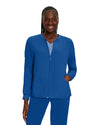 Royal Blue - White Cross FIT Women's 2-Pocket Mesh Warm-Up Scrub Jacket - Front View