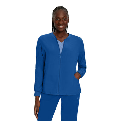 White Cross FIT Women's 2 Pocket Mesh Warm-Up Scrub Jacket for Nursing