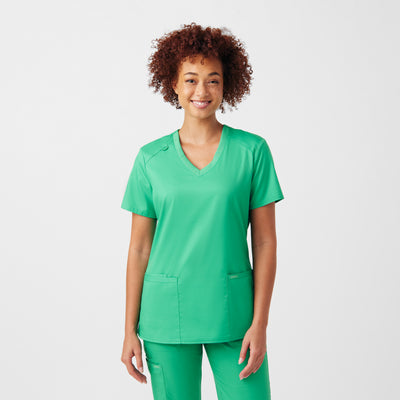 Landau ProFlex Women's 3 Pocket V-Neck Rib-Knit Scrub Top for Nursing