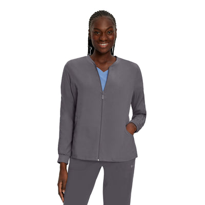 White Cross FIT Women's 2 Pocket Mesh Warm-Up Scrub Jacket for Nursing