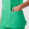 Cool Mint - Landau ProFlex Women's 3 Pocket V-Neck Rib-Knit Scrub Top for Nursing